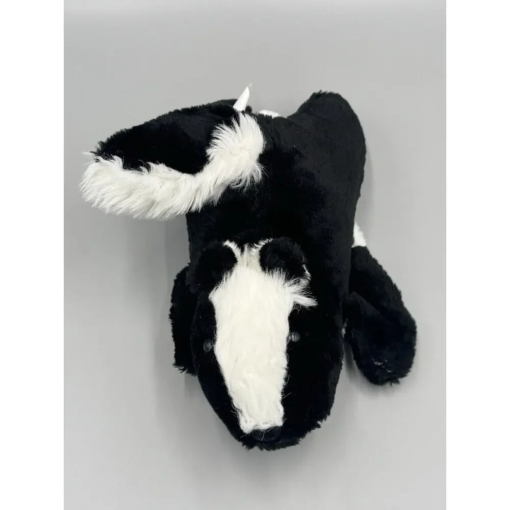 Skunk Plush Full Body Hand Puppet Stuffed Animal Black White 12 Inch